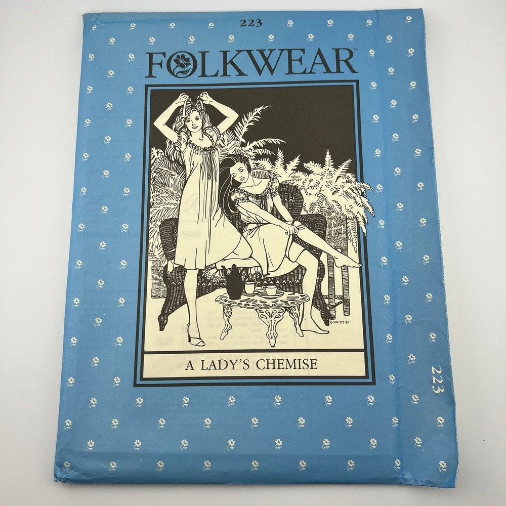 Folkwear 223 A Lady's Chemise Sewing Pattern Misses 6–16 Vintage 1982